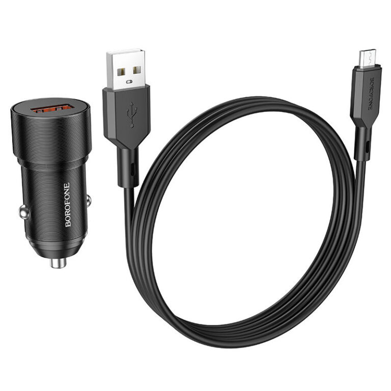 Фото АЗП Borofone BZ19A QC3.0 + Micro-USB (Black) на vchehle.ua