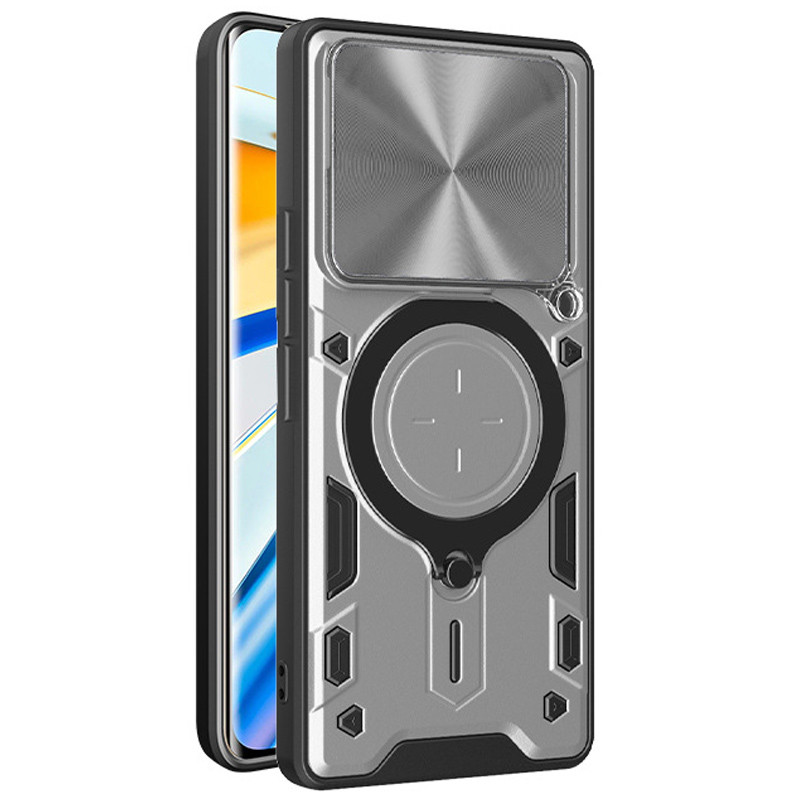 Фото Ударопрочный чехол Bracket case with Magnetic для Xiaomi Redmi Note 14 5G (Silver) в магазине vchehle.ua