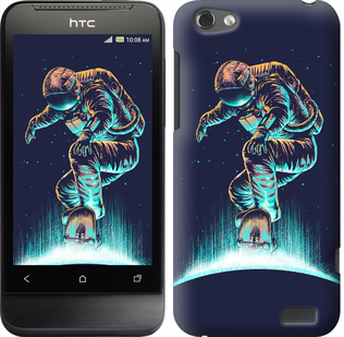 

Чехол Космонавт на скейтборде для HTC One V t320e 591281