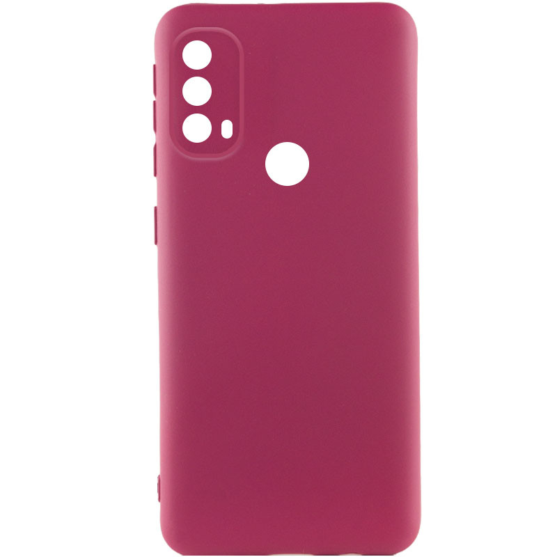 Чохол Silicone Cover Lakshmi Full Camera (A) на Motorola Moto E40 (Бордовий / Marsala)