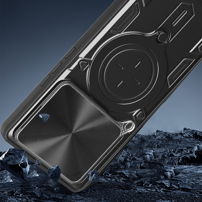 Купить Ударопрочный чехол Bracket case with Magnetic для Xiaomi Redmi Note 14 4G (Europe version) (Black) на vchehle.ua