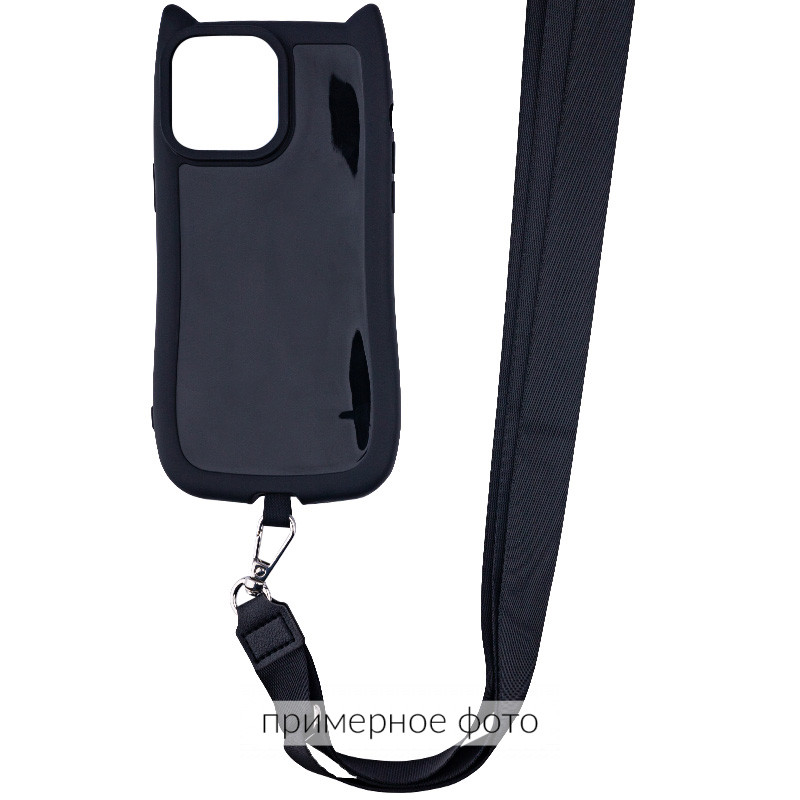 Фото Чохол TPU GETMAN Cat with straps на Apple iPhone 16e (6.1") (Black) на vchehle.ua
