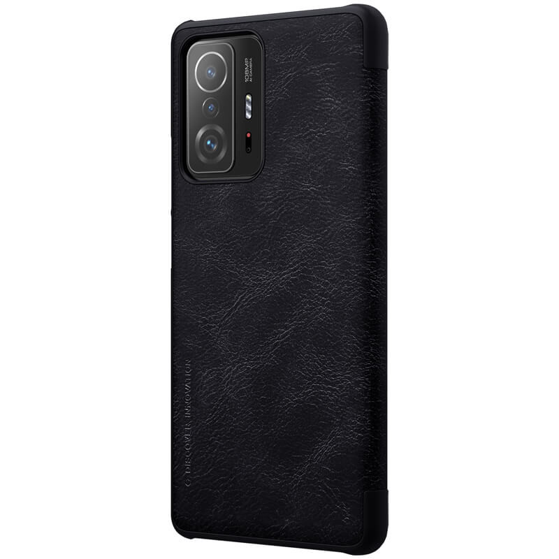 Купить Кожаный чехол (книжка) Nillkin Qin Series для Xiaomi 11T / 11T Pro (Черный) на vchehle.ua