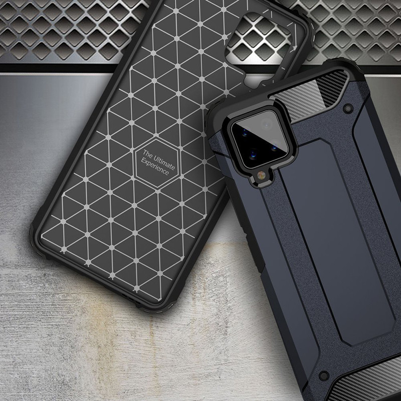 Фото Бронированный противоударный TPU+PC чехол Immortal для Samsung Galaxy A12 (Серый / Metal slate) в магазине vchehle.ua