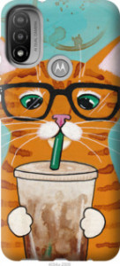 Чохол Зеленоокий кіт в окулярах на Motorola E20