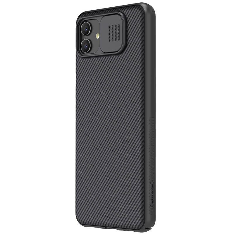 Фото Карбоновая накладка Nillkin Camshield (шторка на камеру) для Samsung Galaxy A04 (Черный / Black) в магазине vchehle.ua