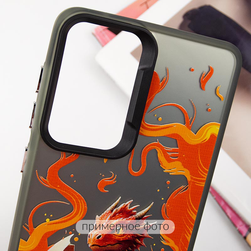 TPU+PC чохол TakiTaki Fantasy magic glow на Apple iPhone 13 Pro Max (6.7") (Fire dragon - Black) в магазині vchehle.ua