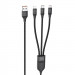 Дата кабель Hoco U104 Ultra 6A 3in1 Lightning-MicroUSB-Type-C (1.2m) (Черный)