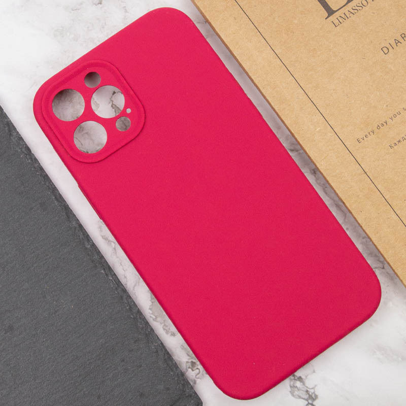 Купить Чехол Silicone Case Full Camera Protective (AA) NO LOGO для Apple iPhone 12 Pro (6.1") (Красный / Rose Red) на vchehle.ua