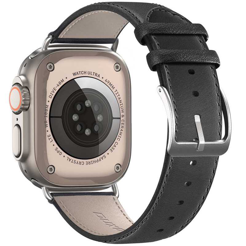 Фото Ремешок Dux Ducis Leather Strap Classic для Apple Watch 38/40/41/42mm(ser.10) (Black) на vchehle.ua
