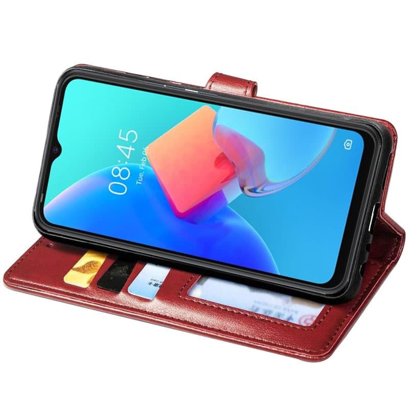 Кожаный чехол-книжка GETMAN Gallant (PU) для TECNO Spark 8C (Красный) в магазине vchehle.ua