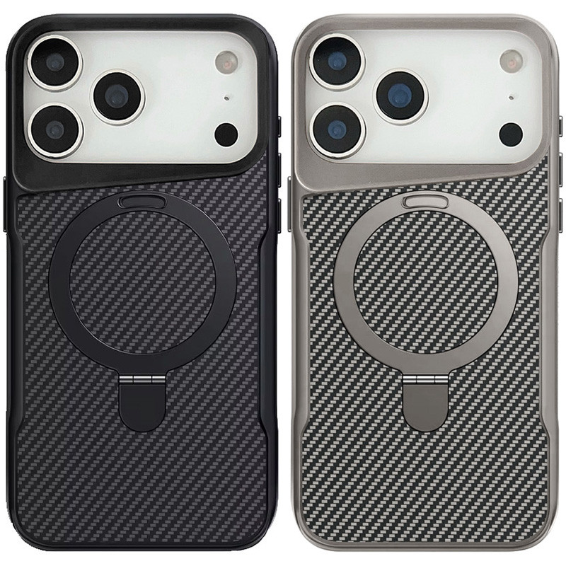 TPU+PC чохол Metal Buttons with Magnetic Safe Carbon Ring на Apple iPhone 17 Pro Max (6.9")