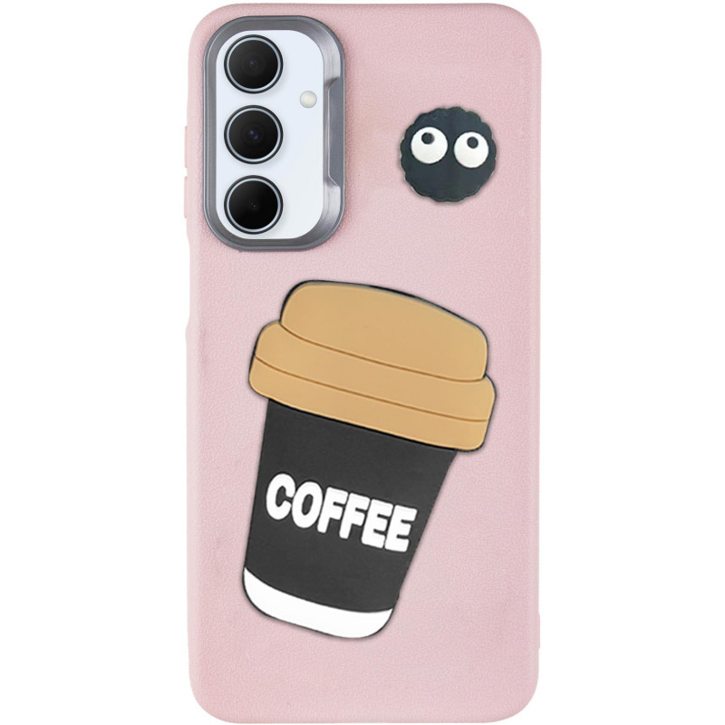 Чехол TPU Leather Toys для Samsung Galaxy A36 5G / A56 5G (Coffee / Pink)