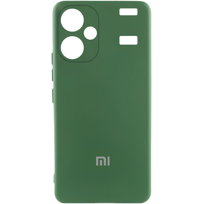 Чехол Silicone Cover Lakshmi Full Camera (AA) with logo для Xiaomi Redmi Note 13 Pro+ (Зеленый / Dark green)