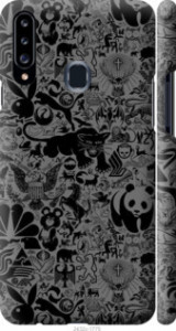 Чохол Чорно-сірий стікер бомбинг на Samsung Galaxy A20s A207F