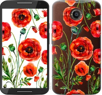 

Чехол Нарисованные маки для Motorola Moto X2 744245