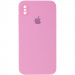 Чохол Silicone Case Square Full Camera Protective (AA) на Apple iPhone XS Max (6.5") (Эстетический дефект / Рожевий / Light pink)