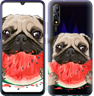 

Чехол Мопс и арбуз для Vivo V17 Neo 843902