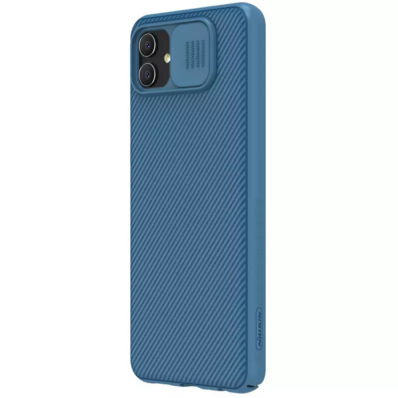 Фото Карбоновая накладка Nillkin Camshield (шторка на камеру) для Samsung Galaxy A04 (Синий / Blue) в магазине vchehle.ua