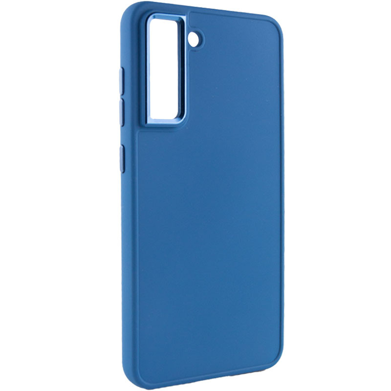 TPU чехол Bonbon Metal Style для Samsung Galaxy S21 FE (Синий / Denim Blue)