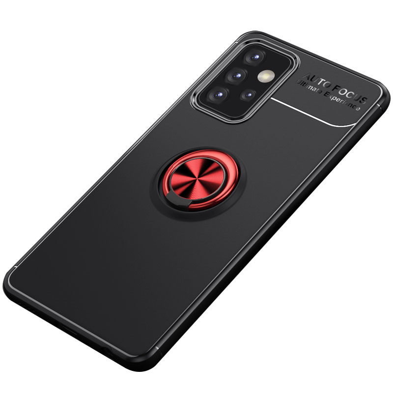TPU чохол Deen ColorRing під магнітний тримач (opp) на Samsung Galaxy A72 4G / A72 5G (Чорний / Червоний)