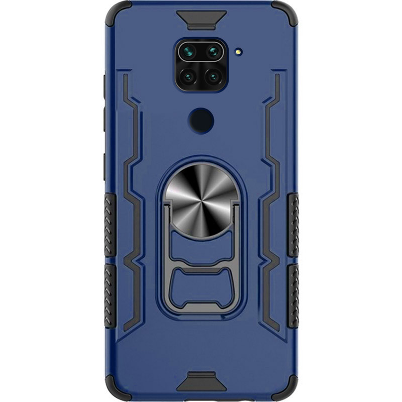 Ударопрочный чехол Beer Ring for Magnet для Xiaomi Redmi Note 9 / Redmi 10X (Темно-синий)