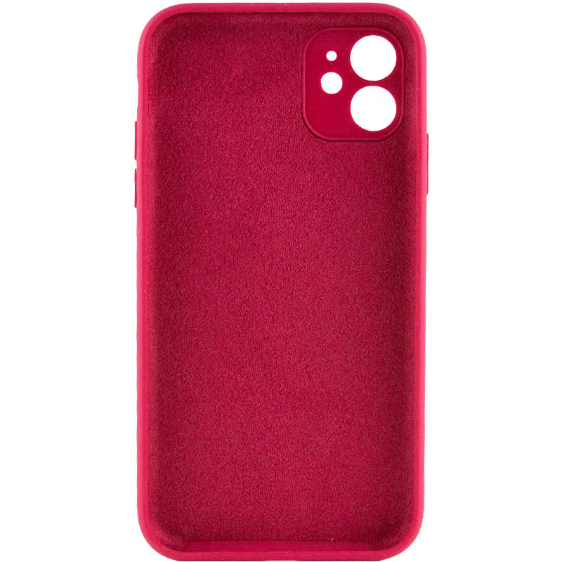 Фото Чехол Silicone Case Full Camera Protective (AA) NO LOGO для Apple iPhone 12 (6.1") (Красный / Rose Red) на vchehle.ua