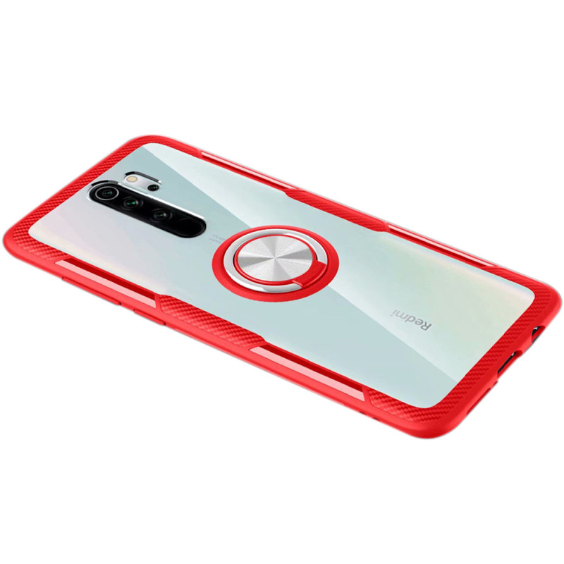 

TPU+PC чехол Deen CrystalRing for Magnet (opp) для Xiaomi Redmi Note 8 Pro (Бесцветный / Красный) 908292