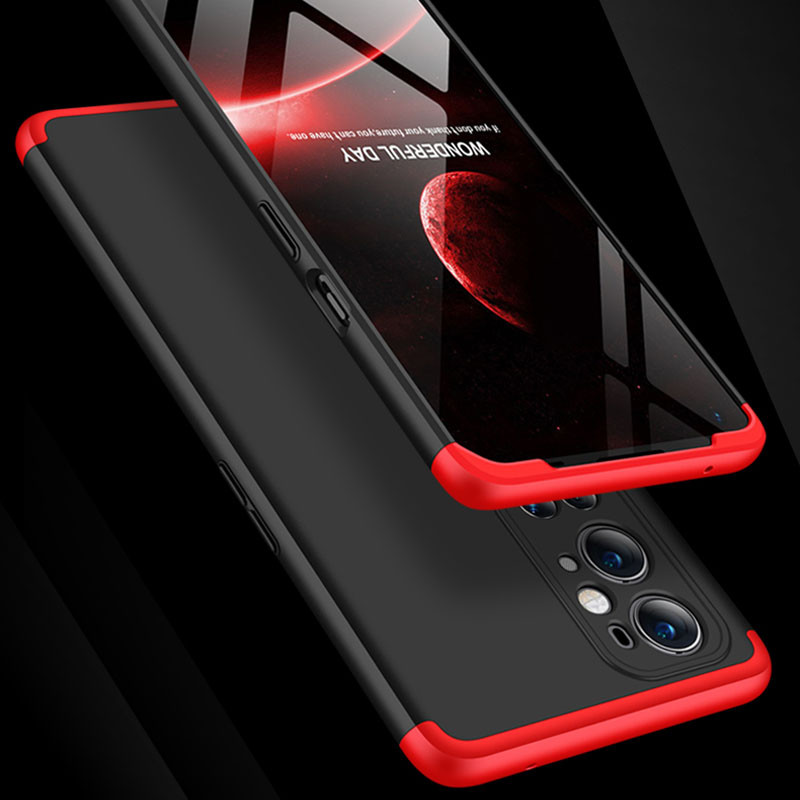 Замовити Пластикова накладка GKK LikGus 360 градусів (орр) на OnePlus 9 Pro (Чорний / Червоний) на vchehle.ua