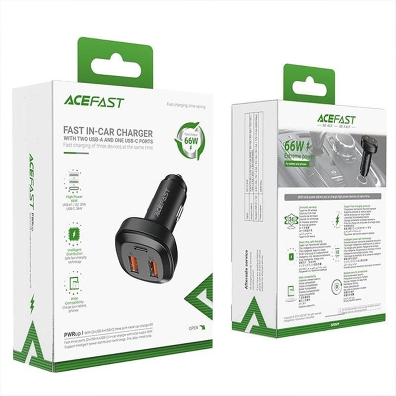 Заказать АЗУ Acefast B9 PD36W+QC4.0 total 66W (2USB-A/1C) (Black) на vchehle.ua
