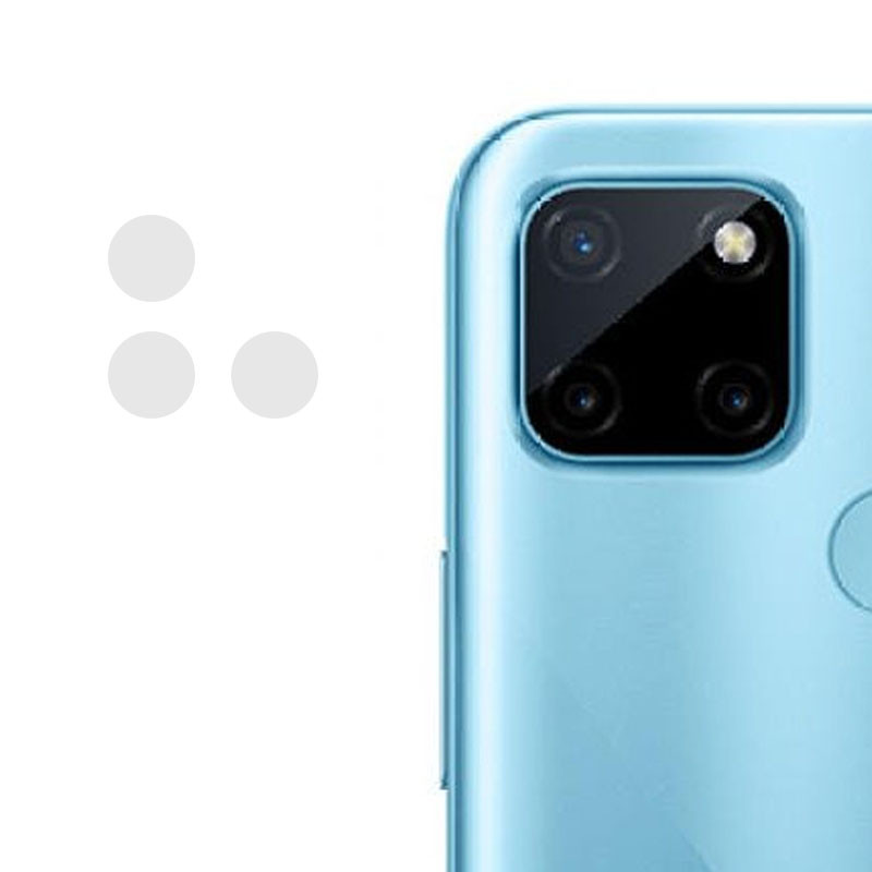 Гибкое защитное стекло 0.18mm на камеру (тех.пак) для Realme C21Y (Прозрачный)