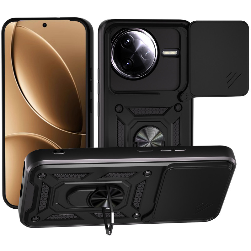 Ударопрочный чехол Ummi Camshield Serge Ring для Xiaomi Poco F7 Ultra (Черный)