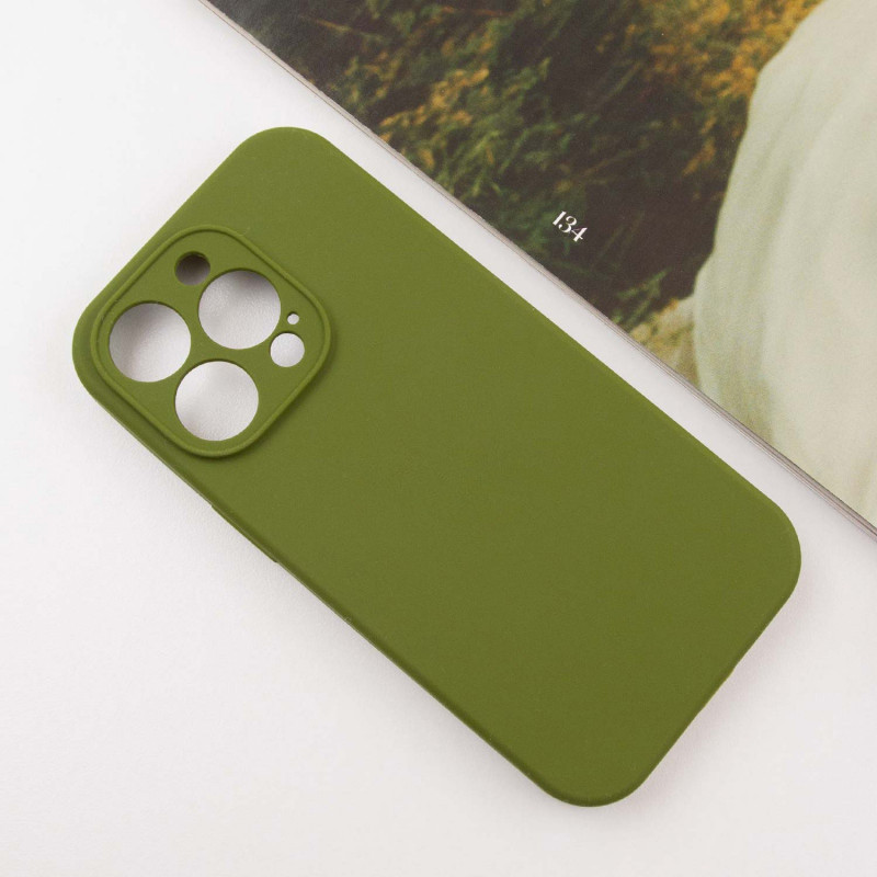 Фото Чохол Silicone Case Full Camera Protective (AA) NO LOGO на Apple iPhone 13 Pro (6.1") (Зелений / Dark Olive) на vchehle.ua