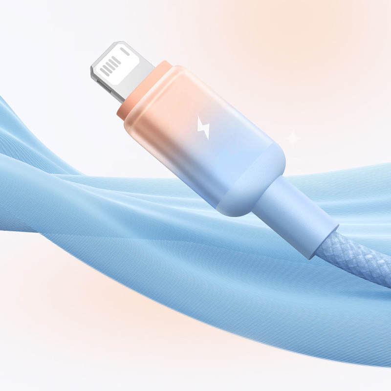 Фото Дата кабель Baseus Discolor Series Fast Charging USB to Lightning 2.4A (1m) (P10374900) (Galaxy Blue) в маназині vchehle.ua