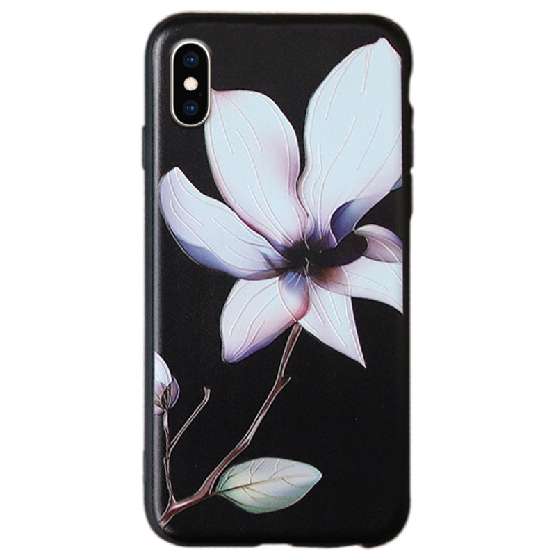 

TPU чехол Магнолия для Apple iPhone X / XS (5.8") (Черный) 873682