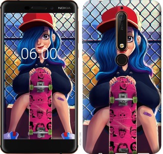 

Чохол Прикольна дівчинка зі скейтбордом на Nokia 6.1 690925