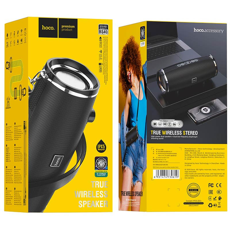 Фото Bluetooth Колонка Hoco BS40 (Черный) в магазине vchehle.ua