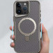 Фото TPU+PC чохол Metal Buttons with Magnetic Safe Carbon Ring на Apple iPhone 16 Pro Max (6.9") (Сірий) на vchehle.ua
