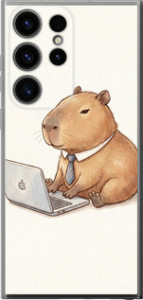 Чехол Funny Capybara CEO Working для Samsung Galaxy S24 Ultra