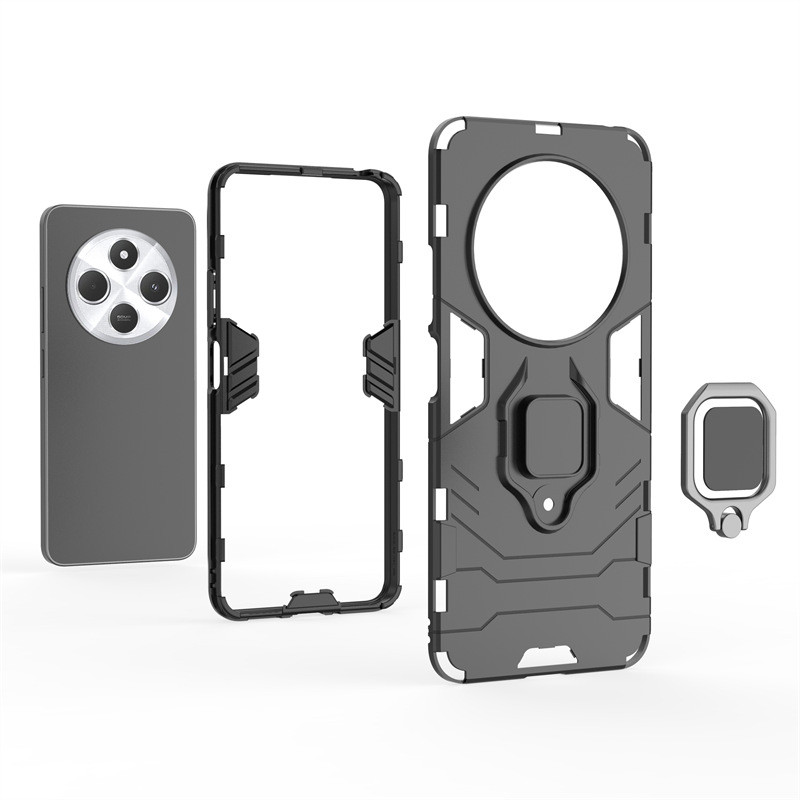 Заказать Ударопрочный чехол Transformer Ring for Magnet для Xiaomi Redmi 14C / Poco C75 (Черный / Soul Black) на vchehle.ua