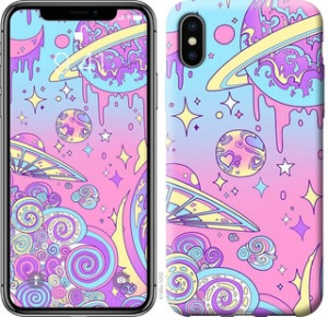 Чехол Розовая галактика для iPhone X (5.8")