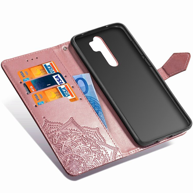 Фото Кожаный чехол (книжка) Art Case с визитницей для Xiaomi Redmi Note 8 Pro (Розовый) на vchehle.ua