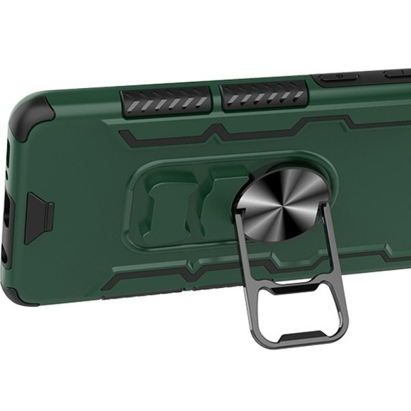 Фото Ударопрочный чехол Beer Ring for Magnet для Xiaomi Redmi Note 9 / Redmi 10X (Темно-зеленый) на vchehle.ua