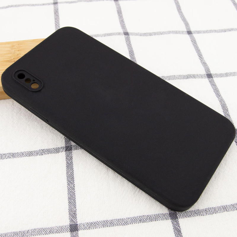 Фото Чехол Silicone Case Square Full Camera Protective (AA) NOLOGO для Apple iPhone XS Max (6.5") (Черный / Black) на vchehle.ua