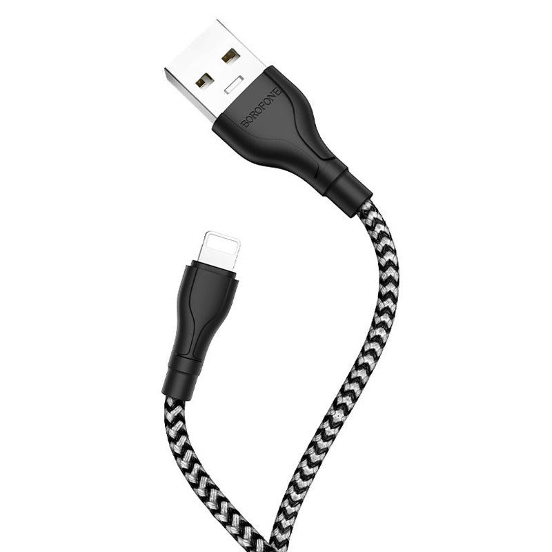 Фото Дата кабель Borofone BX39 USB to Lightning (1m) (Черно - белый) на vchehle.ua
