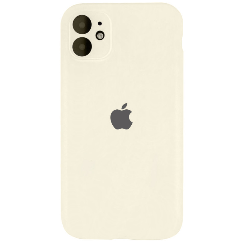 Чохол Silicone Case Full Camera Protective (AA) на Apple iPhone 12 (6.1") (Бежевий / Antique White)