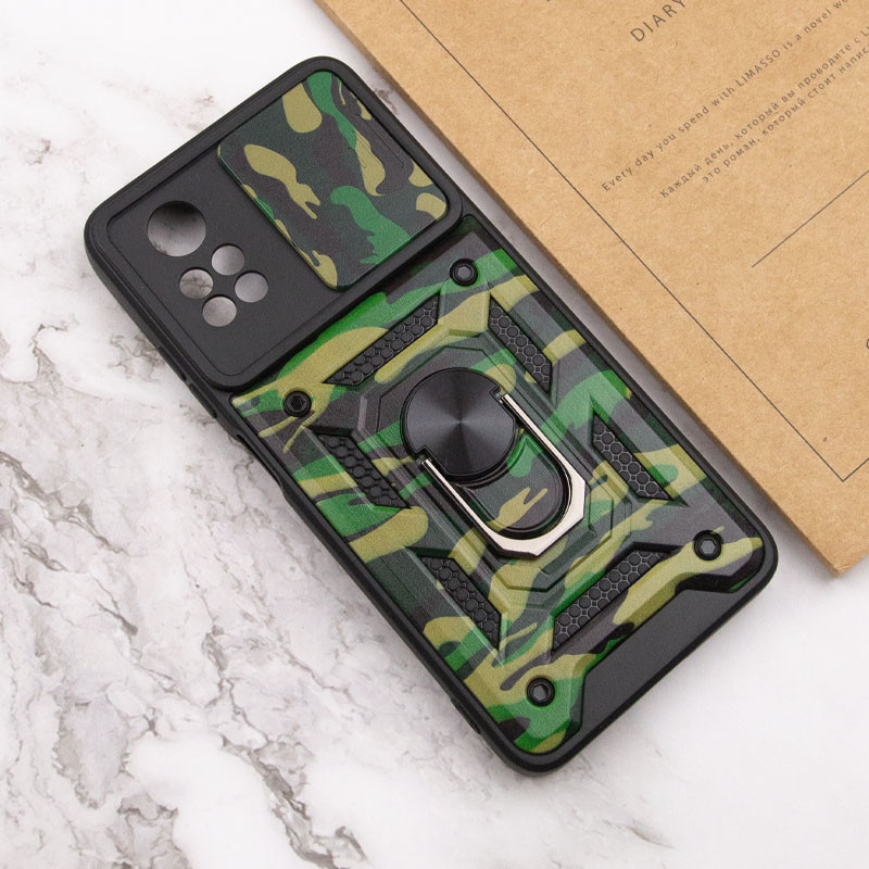 Купити Ударостійкий чохол Camshield Serge Ring Camo на Xiaomi Poco X4 Pro 5G (Зелений / Army Green) на vchehle.ua