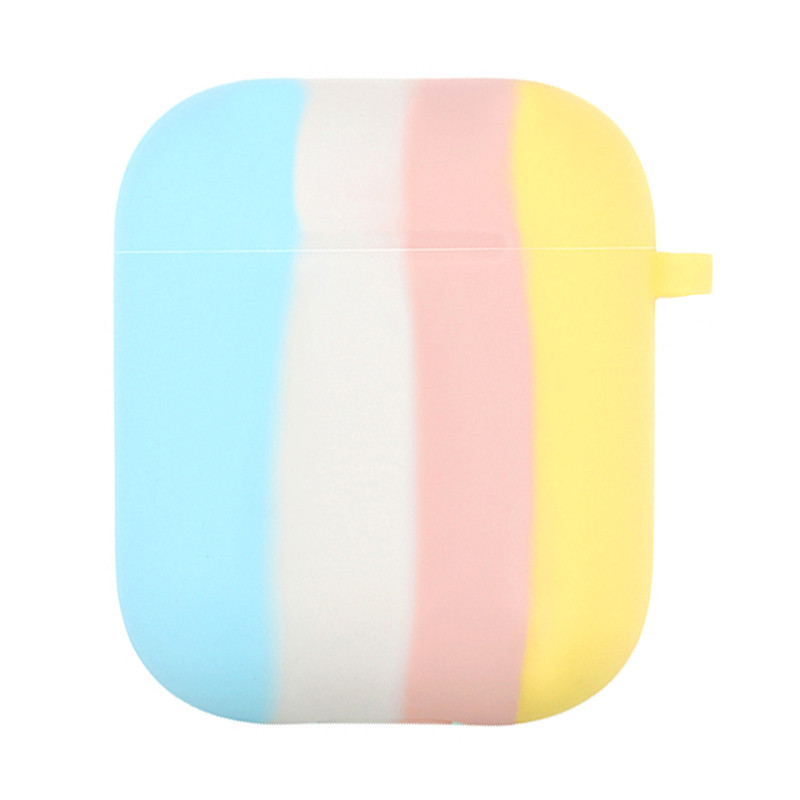 Фото Силиконовый футляр Colorfull для наушников AirPods 1/2 (Голубой / Желтый) на vchehle.ua