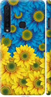 Чехол Жёлто-голубые цветы для Samsung Galaxy A9 (2018)