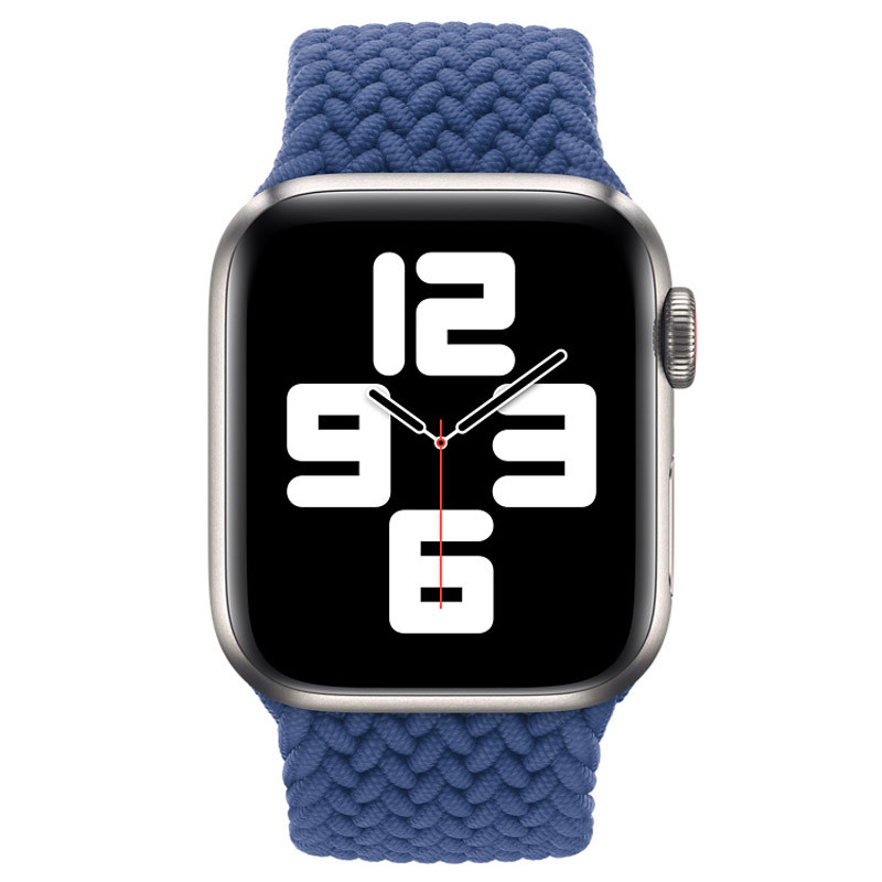 Фото Уцінка Ремінець Braided Solo Loop для Apple Watch 38/40/41/42mm(ser.10) 145mm (Дефект упаковки / Синій) на vchehle.ua